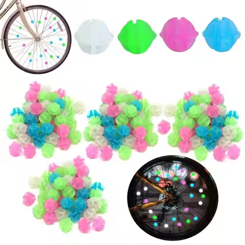 36pcs Bike Wheel Spoke Beads Glow in The Dark Multiple Colorful Steel Wire Spokes Decoration Bicycle