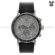 TIMEX TW2W47400 Men's Analog Watch Waterbury Standard Chronograph Quartz 43mm Black Leather Strap Gr