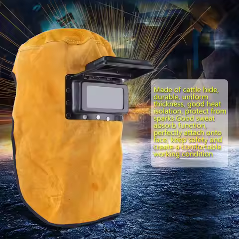 Welder Mask Leather Welding Helmet Mask Good Quality Heat Resistant Breathable Welding Helmet Mask w