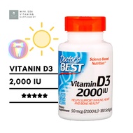 [ วิตามินดี 3] Doctor's Best , Vitamin D3 [1,000 - 5,000 IU ] x 180 Softgels