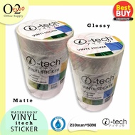 ITECH Vinyl Sticker Waterproof Matte/Glossy 1 Roll (210 mm x 50 meters)