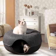 Cat Bed Tunnel Toy Cat Donut Tunnel Bed - Q60 - Dark Gray