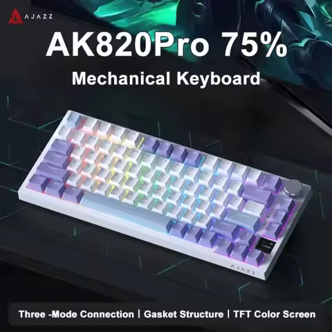 AJAZZ AK820Pro Mechanical Keyboard Tri-Mode with Tft Screen AK820 Wired Single Mode Hot Swap Gasket 