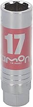 Amon 8837 Thin Socket for Aluminum Wheels (with Scratch Prevention Cover), 0.7 inches (17 mm), Drive