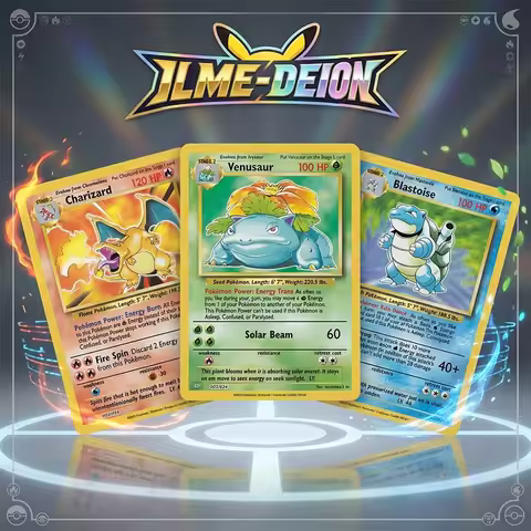 3Pcs/set DIY Anime Proxy PTCG Collection Card Charizard Venusaur Blastoise English Holo Flash Card T