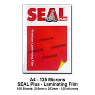 Seal Plus Laminating Film Films 100 Sheets - A4 Bond Paper Size 216mm x 303mm, 125 microns
