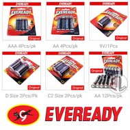 Official Eveready Super Heavy Duty R03 1.5v 2/4/12Pcs/Pack AA/AAA/9V/C/D Size Battery