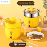 OUTILS 1.8L Steamer Soup Heater Pot Single/Double Layer Dormitory Multifunction Electric Cooking Non-stick Hot Pot Cooking Pot Electric Cooker Rice Cooker