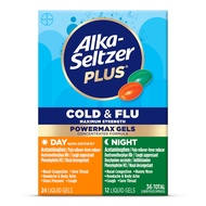 Alka-Seltzer Plus Power Max Cold & Flu Day+Night Medicine: Cough Suppressant, Cold and Flu Medicine 