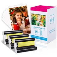 Compatible Canon Selphy CP1500 CP1300 CP1200 CP1000 Paper and Ink, KP-108IN 3 Color Ink Cartridges a
