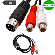 7Pin Din male 7-Core DIN male to 2RCA Lotus Female Old-fashioned Audio Equipment Adapter Cable