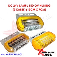 6D YELLOW LED OVAL BACK LIGHT 13CM X 7 CM STREET MODEL TURN LIGHT CITY LIGHT 24V TRUCK LIGHT BUS LIG