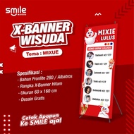 New X Banner Wisuda Mixue 60X160 Gratis Desain