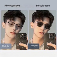 Photochromic Anti Radiation Eye Glasses for Women Men Guys Replaceable Lens Transition Eyeglasses Re