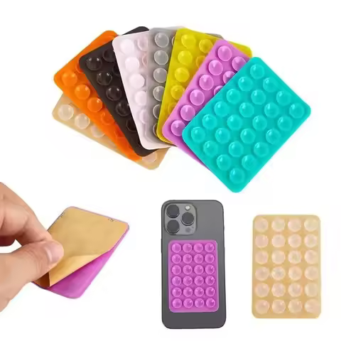 Silicone Sided Suction Cup Phone Mount Hands-Free Mobile Stand Airplane Travel Essential Compatible 