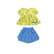 「สินค้าลิขสิทธิ์แท้」 IRIS KIDS IKT2678 Lemonade set & socks ผ้าไม่ยับ ระบายอากาศ แฟชั่นเกาหลี เสื้อเ
