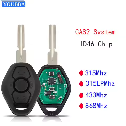 YOUBBA Smart Remote Car Key Fob 315 / 315LP / 434 /868MHZ for BMW CAS2 5 Series E46 E60 E83 E53 E36 