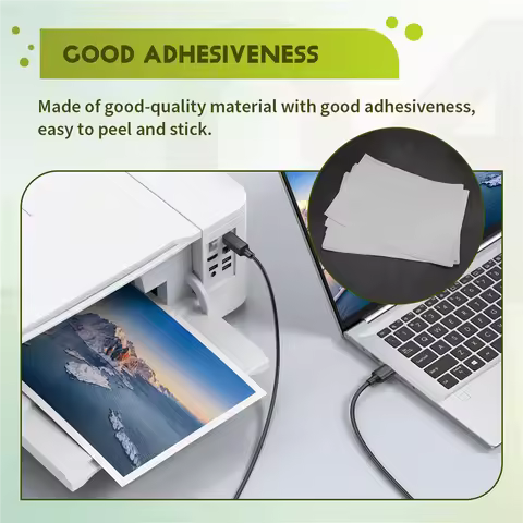 ABTO-25 Sheets Printable Vinyl Sticker Paper Self-Adhesive Waterproof Matte White Printing Paper She