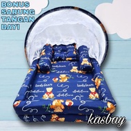 Kasur Bayi Kelambu 1 Set Terbaru 2023 Lengkap Bonus Sarung Tangan Kaki Bayi Bantal Guling Bayi Baru 