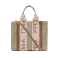 Chloe Woody tote bag 新款帆布兩用托特包（小號/粉色）_廠商直送