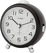 CASIO TQ-149-5JF Alarm Clock, Dark Brown, Analog, Small, Snooze with Light