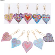JUNMPER2R 19PCS Resin Drill Diamond Painting, Colorful Sequins Decor Heart Shaped Key Chain, Key Cha