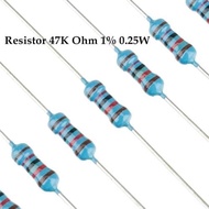 Resistor 47K Ohm 1/4W Tolerance 1% 47 kohm 0.25 Watt Toleransi 0.01