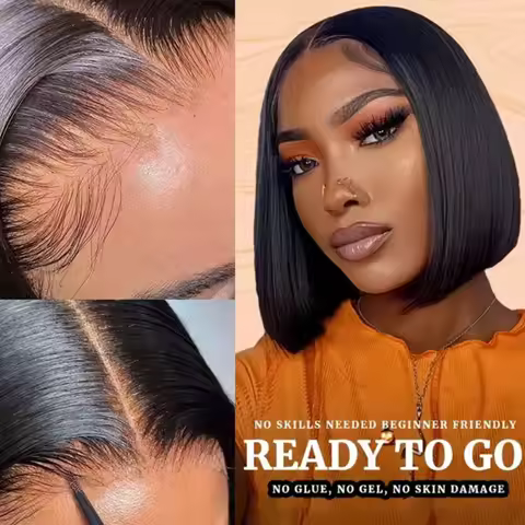 Wear And Go Glueless 9x6 6x4 Glueless Lace Bob Wig Human Hair Ready To Wear 13x4 Lace Frontal Gluele