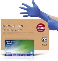 Ansell MICROFLEX Ultraform UF-524 Disposable Ergonomic Nitrile Exam Gloves with Textured Fingers for