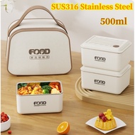 SUS316 Stainless Steel Lunch Box Set With Bag Microwaveable Portable Leak-Proof Lunch Box For Adult 