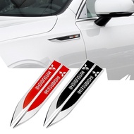 2pcs RALLIART Car Badge Decal Metal Fender Side Sticker Car Sticker For Mitsubishis ASX Lancer Pajer