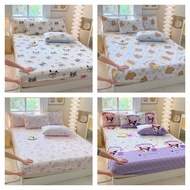 3 IN 1 Crayon Shin-chan Print Non-Slip Fitted Sheet Pillowcase Cartoon Style Bedsheet Single/Super S