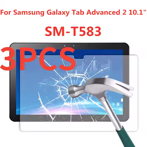 3PCS 9H Tempered Glass Screen Protector For Samsung Galaxy Tab Advanced 2 10.1 Inch SM-T583 Anti Fin