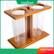 Teekland Fish Tank Aquarium Tank Kit Mini Bamboo and Wood Ecological Fish Tank Aquarium Accessories for Jellyfish Goldfish Shrimp Moss Crab Insects Habitat