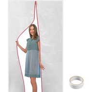 4 ft x 7 ft Plastic Zipper Door Dust Protector (Red Zippers) - Heavy-Duty Plastic Sheeting with Zipp