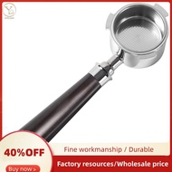 51mm Portafilter 3 Ears, Stainless Steel,51mm Bottomless Portafilter with Wood Handle and Filter Bas