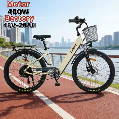 48V20AH lithium battery urban leisure electric bicycle, lightweight 400W electric moped bicycle, 26-