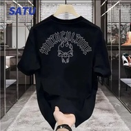 SATU Four Seasons Fesyen Uniseks Baharu Kemeja-T Lengan Pendek Kasual Longgar Atasan Hip-Hop Semua P