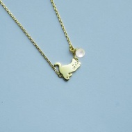 【Pinkoi x SOU・SOU】珍珠純銀貓貓項鏈