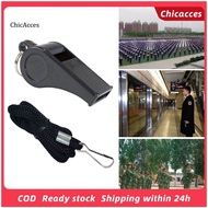 ChicAcces Black Color Sports Whistle Survival Equipment Children Sports Whistle Cheerleading Tools with Lanyard