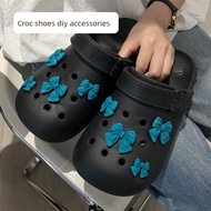 crocs jibbitz jibbitz crocs jibbitz set Blue Bowknot Accessories Female Summer Three-dimensional Flo