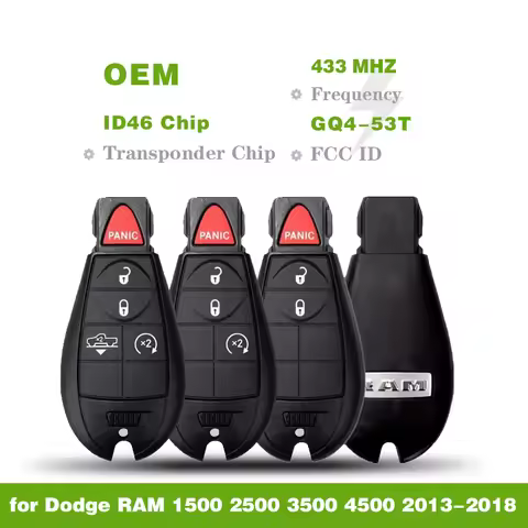 Original 2/3/4Buttons GQ4-53T ID46 Chip 433Mhz Fobik Car Key Remote for Dodge RAM 1500 2500 3500 450