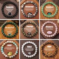 Symbolic Positive Meaning 8MM Round Stone Bead Bracelets Women Bracelet Jewelry Unisex Gift Bangle