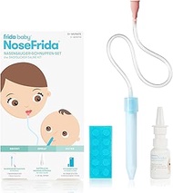 Frida Baby NoseFrida Nasal Aspirator Set with 10 Hygiene Filters and 20 ml Nasal Spray, Gentle & Non