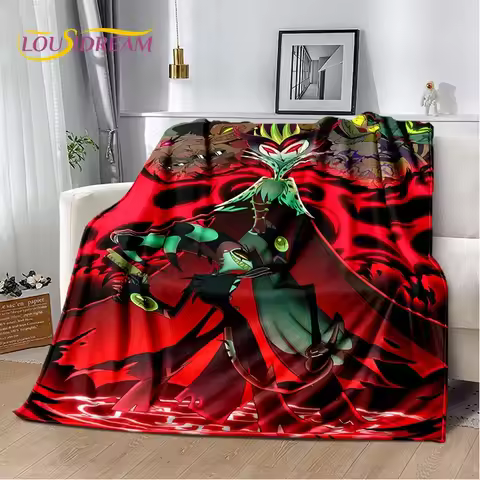Cartoon H-Helluva Boss Blitzo H-Hazbin Hotel Soft Flannel Blanket for Bed Bedroom Sofa Picnic,Throw 
