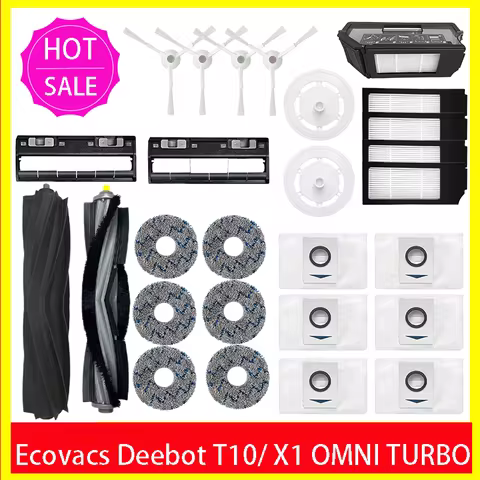Ecovacs Deebot X1 OMNI / T10 OMNI Robot Vacuum Cleaner Spare Parts, Rubber / Side Brush, Cover,Hepa 