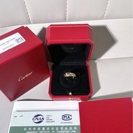 Cartier卡地亞 Trinity三色金七環戒指，48號