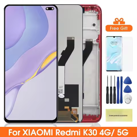 6.67" Screen for Xiaomi Redmi K30 M1912G7BE M1912G7BC Lcd Display Digital Touch Screen with Frame fo