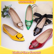 Women's Buckle Decor Flat Shoes, Elegant Point Toe Slip On Shoes, Lightweight & Comfortable Shoes