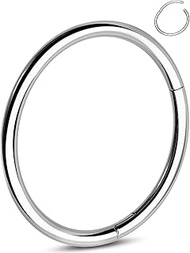 G23 Titanium Nose Ring Clicker Hoop Cartilage Earrings Silver Gold Helix Piercing Jewelry 20G Daith 